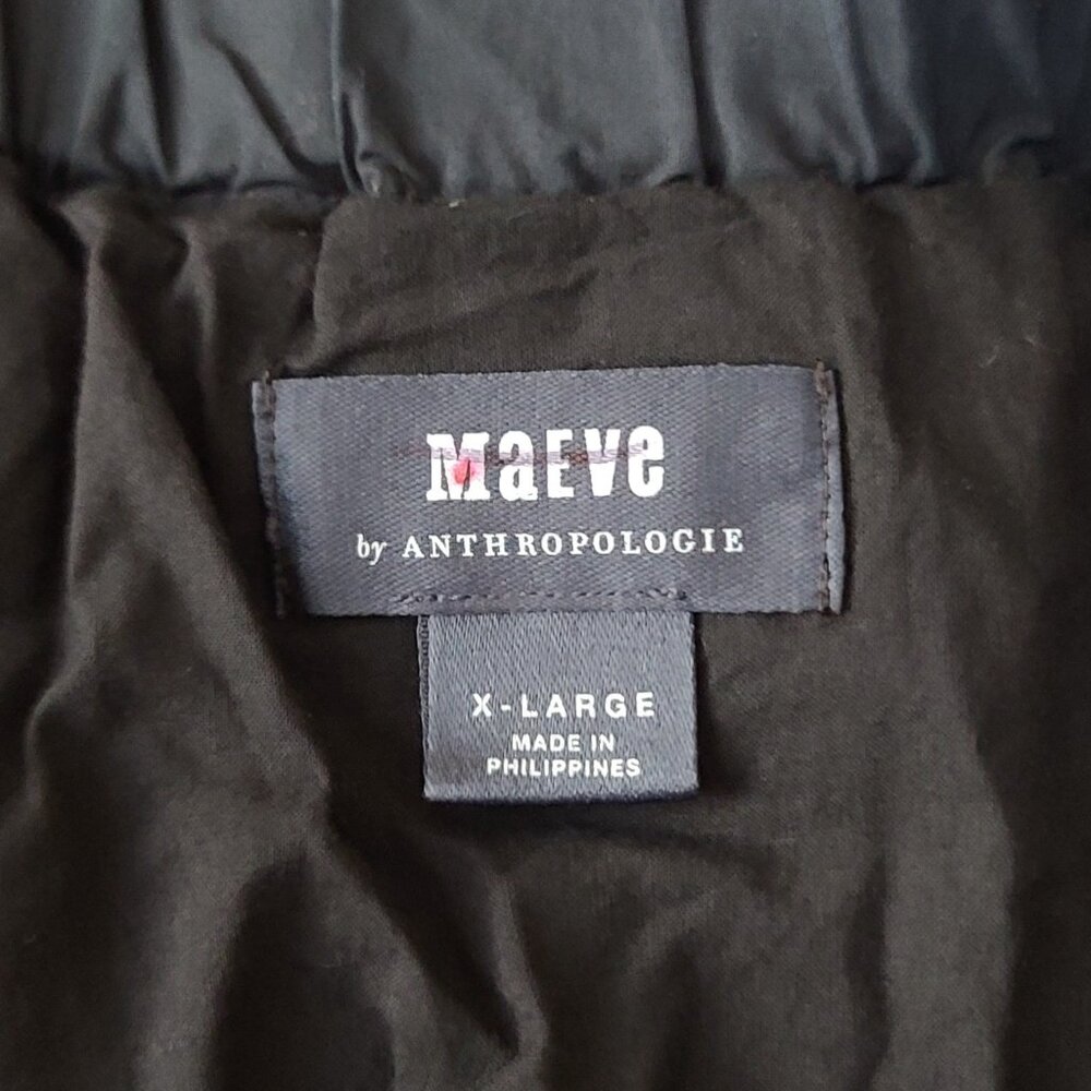 Anthropologie Maeve Smocked Tiered Mini Skirt XL Black Lined Boho Flirty NWOT - Picture 3 of 10